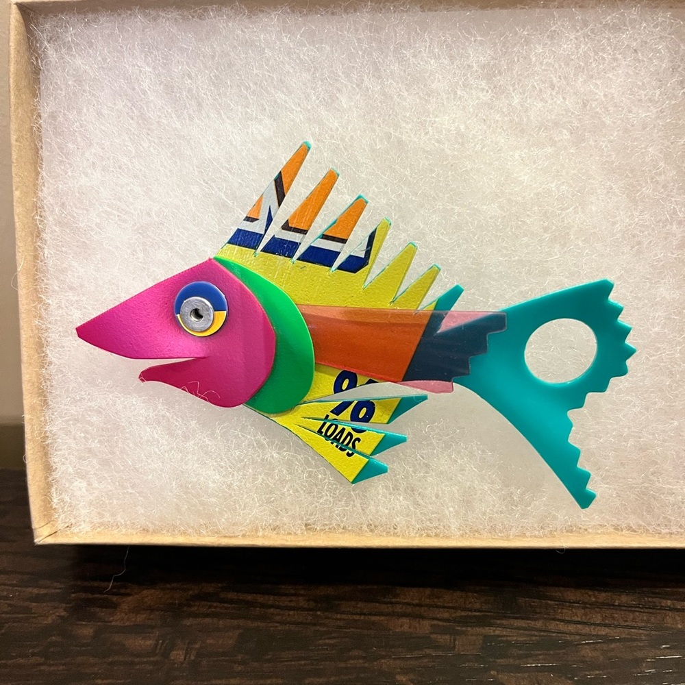 Handmade Recycled Material Brooch Pin Laverne Kemp